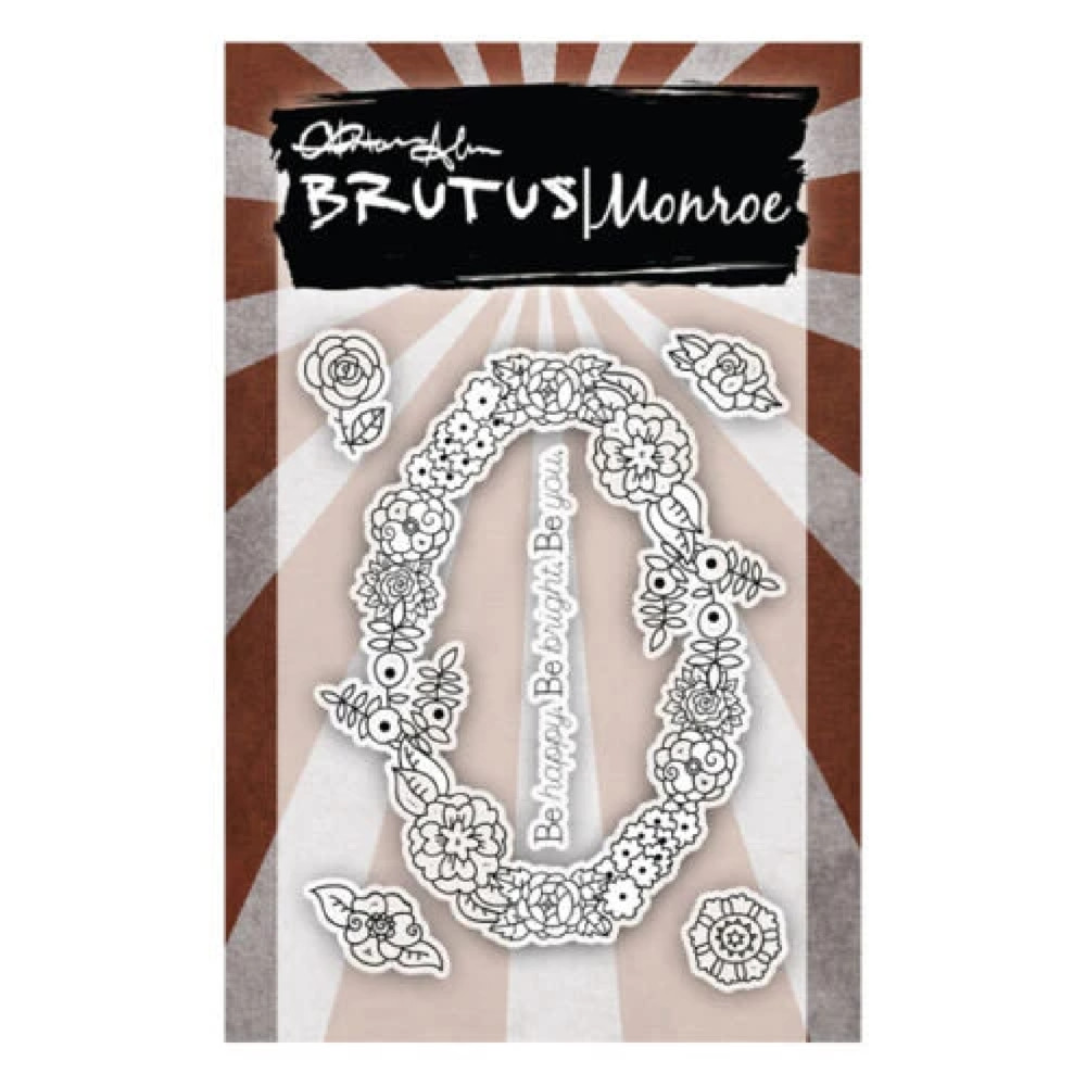Brutus / Monroe Cling Clear Rubber Stamps FLORAL FRAME