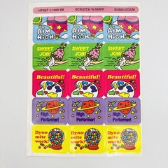 Vintage 3M Scratch N Sniff Bubblegum Scented Stickers Teacher School