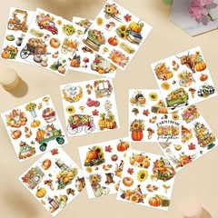 12 Sheets Fall Rub On Transfers Stickers for Furniture Garden Wood Window Home