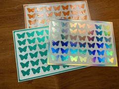 Glitter Butterfly Vinyl Stickers Craft Supply DESTASH – 3 Sheets, 16mm – 5/8″