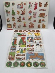 Lot 100s Vintage SCHOLASTIC & Troll Christmas Stickers NEW
