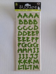 Lot of 2 Provo Craft Green Black Alphabiggies Letters Numbers Acid-Free Stickers