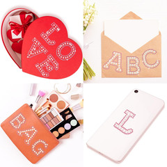 107 Pcs Pearl Rhinestone Self Adhesive Stickers 3 Sheets A-Z Glitter Letter Stic