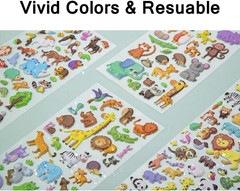 3D Puffy Stickers for Kids Resuable Foam Sticker for Toddler, Boys, Girls, Scrap