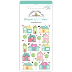 Crafts Doodlebug Puffy Sprinkles Home Sweet Home Colorful Houses Trees Hearts