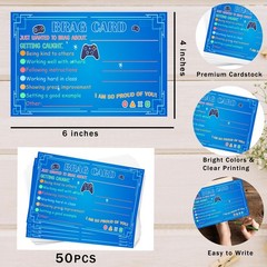 50PCS Game Brag Card for Students, Teacher Appreciation Recognition Award