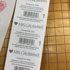 10 Mrs Grossmans Footprints Pink Stickers Shower Baby Girl Arrival Announcement