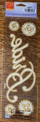 SEW WHATS Title EMBROIDERED ~ BRIDE ~ 11×3 Flowers Wedding 3D Scrapbook Stickers