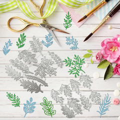 16 Pcs Leaf Metal Die Cuts & Embossing Stencils for Card Making – Carbon Steel C