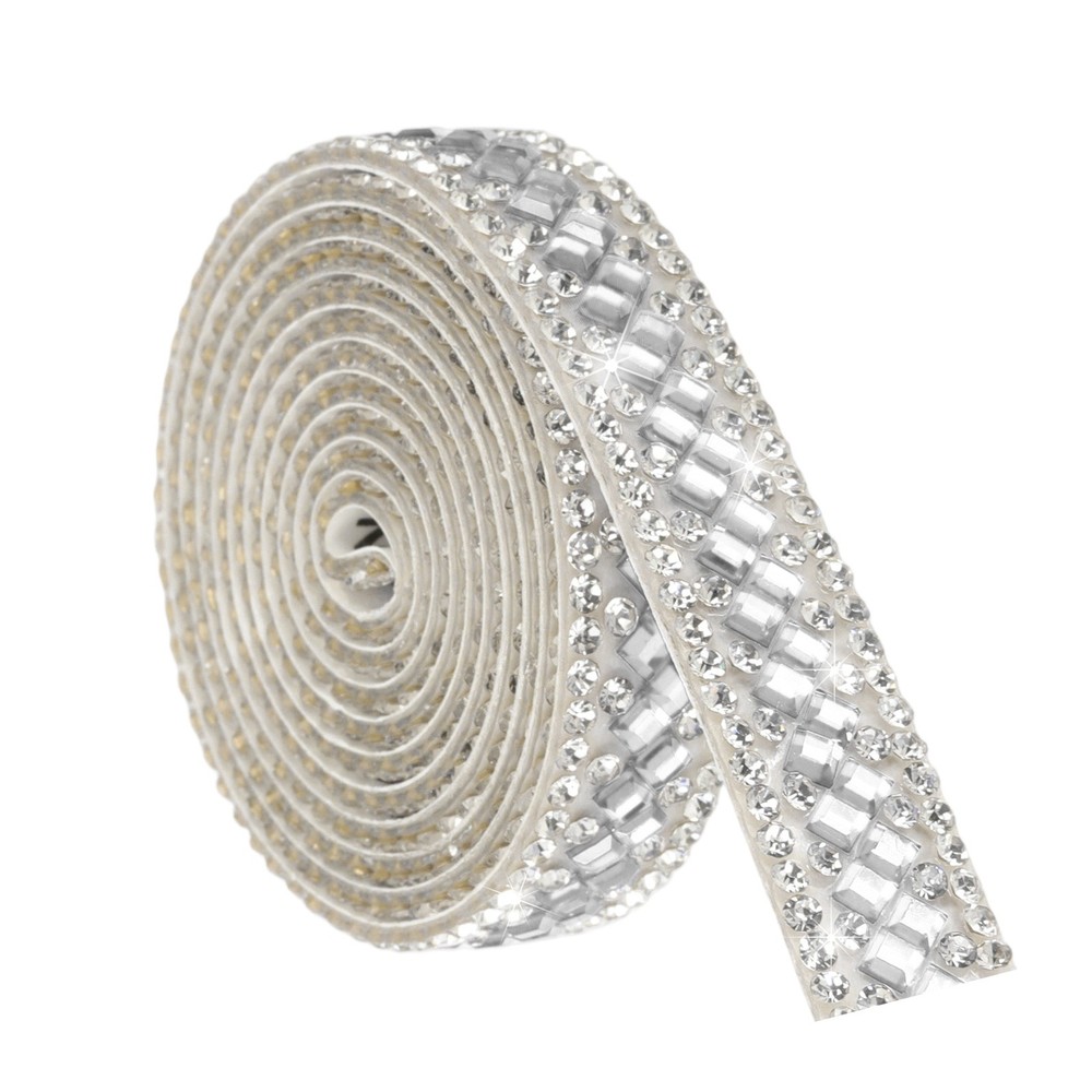 1 Yard Rhinestone Ribbon 3mm x 3mm Crystal Rhinestone Strips White