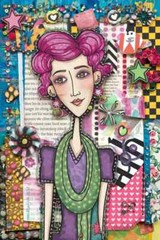 WHIMSICAL WOMAN POSTCARDS, Quirky, 4 pcs, Scrapbook Card Topper Junk Journal Art
