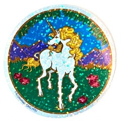 1981 Illuminations Unicorn Prism Sticker Vintage Reproduction Retro Fantasy Dec