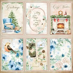 Comfortable Winter Fireplace Flowers Stickers Stationery Scrapbooking Craft