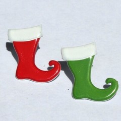 CHRISTMAS STOCKING SCRAPBOOKING DECORATIVE BRADS EYELET OUTLET 8 PCS 2 COLORS