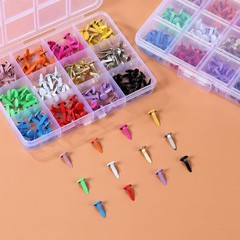 Versatile 180-Piece Mini Brads Set – 12 Color Paper Fasteners for DIY Projects