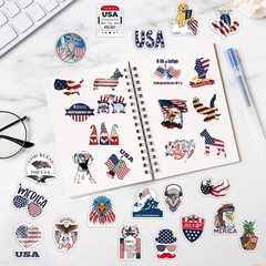 Patriotic Sticker Bulk Lot 100 Assorted 4th of July American Flag Vinyl Decals