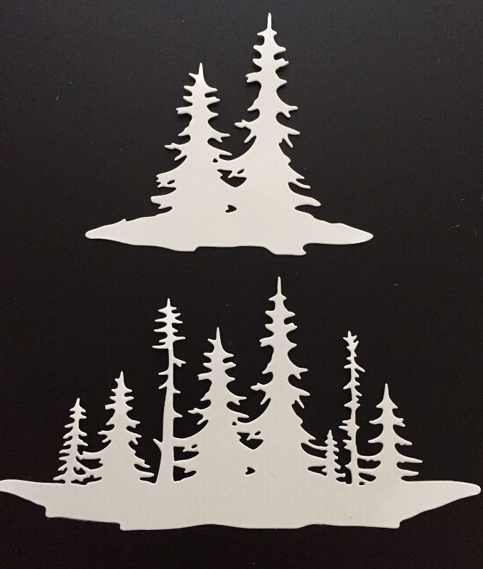 Tim Holtz Die Cuts * Forest Shadows * 6 Sets * White or Green Cardstock