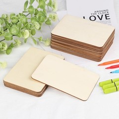 150 PCS Rectangle Unfinished Wood Pieces, 4 x 6 Inch Natural Wood Cutout Tile…