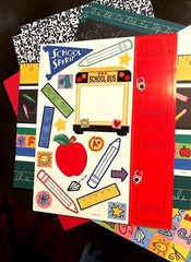 Assorted School-Themed Scrapbook Paper & Sticker Set card stock