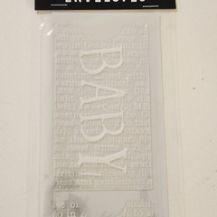 NEW 4 Pkgs Rub-Ons BABY White Blue Words Footprint Inspirables Making Memories-Z
