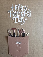 1 Happy Father’s Day Pocket Of Tools Cardstock die cuts scrapbook card See Pics