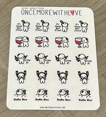 NEW Once More With Love ❤️ Wine O’Clock Munchkins Sticker Sheet OMWL Stickers