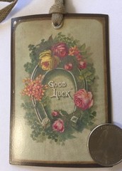 GOOD LUCK Scrappy Chic Vintage Tag(1pc) MAMBI•Victorian•Steampunk •Faded•Florals