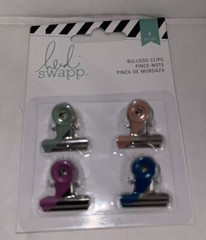 Heidi Swapp Bulldog Clips 1″ 4/Pkg. 4 Different Colors. Fun Design. New In Pack