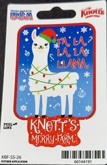 KNOTTS MERRY FARM STICKER✨🦙❄️🎄❄️🦙✨3 3/4” X 2 1/4”✨GLOSSY✨FA LA LA LLAMA❤️💙