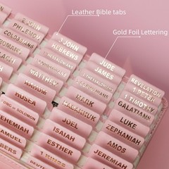 UPAFEXXI-Leather Bible Tabs, Tabs for Women 80 Count (Pack of 1), Pink