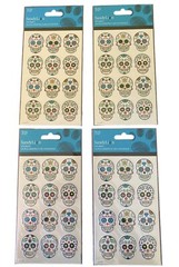 Sugar Skull Stickers Halloween Day Of Dead Party Favor 12 Stickers Lot Of 4