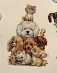 Ruth Morehead Dog Cat Stickers by Current ~ 4 Large Sheets Scrapbooking Crafts