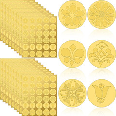 540 Pcs Gold Embossed Envelope Seals Stickers Flowers Plants Self Adhesive Seals