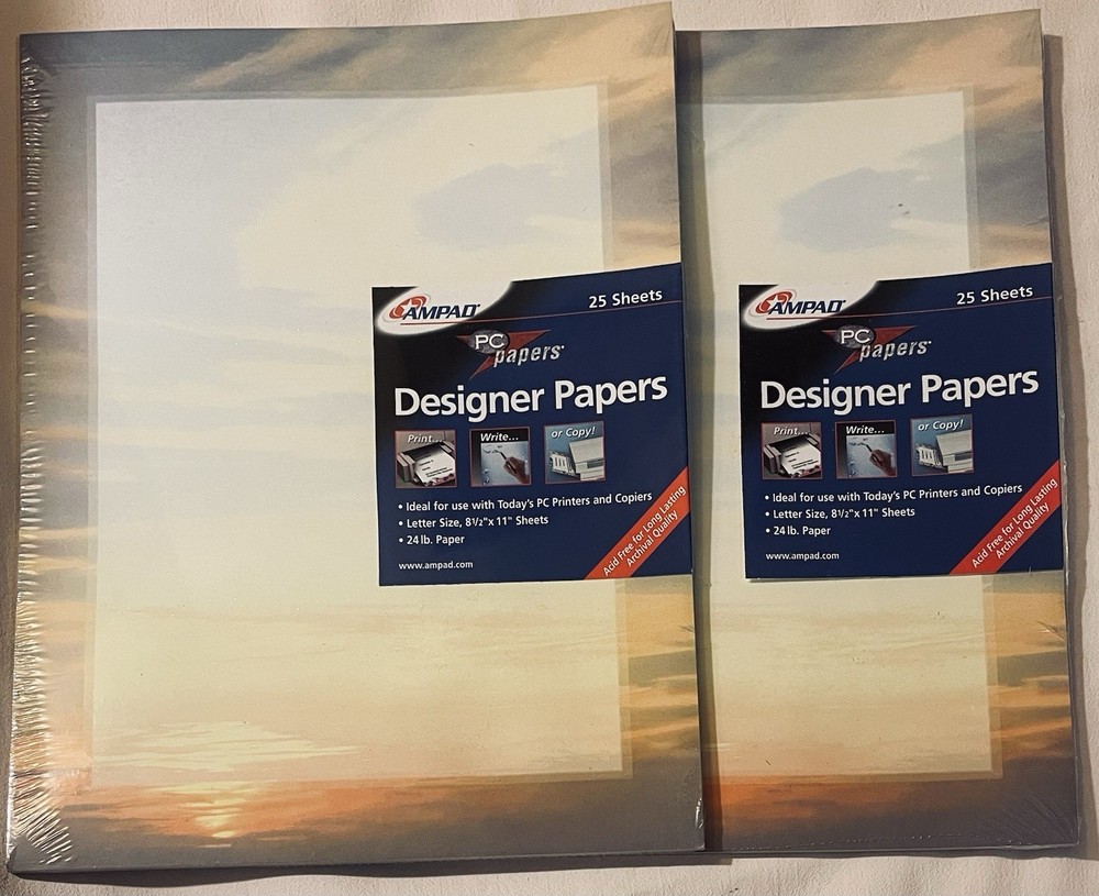 Sunset Designer Papers 2 Packages of 25 Sheets Per Package For a Total of 50