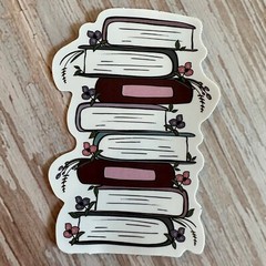 BOOKS and Flowers High quality stickers Fun and Cute for laptop water bottle
