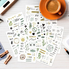 Wedding Stickers for Scrapbook | 9 Sheets Wedding Scrapbook Stickers | 241 Water