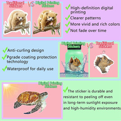 100 Pcs Transparent Animal Stickers – Jungle Wild Safari Zoo Theme