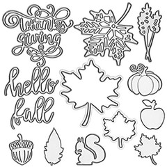 12 Pieces Thanksgiving Metal Cutting Dies Maple Leaf Metal Die Cuts Fall