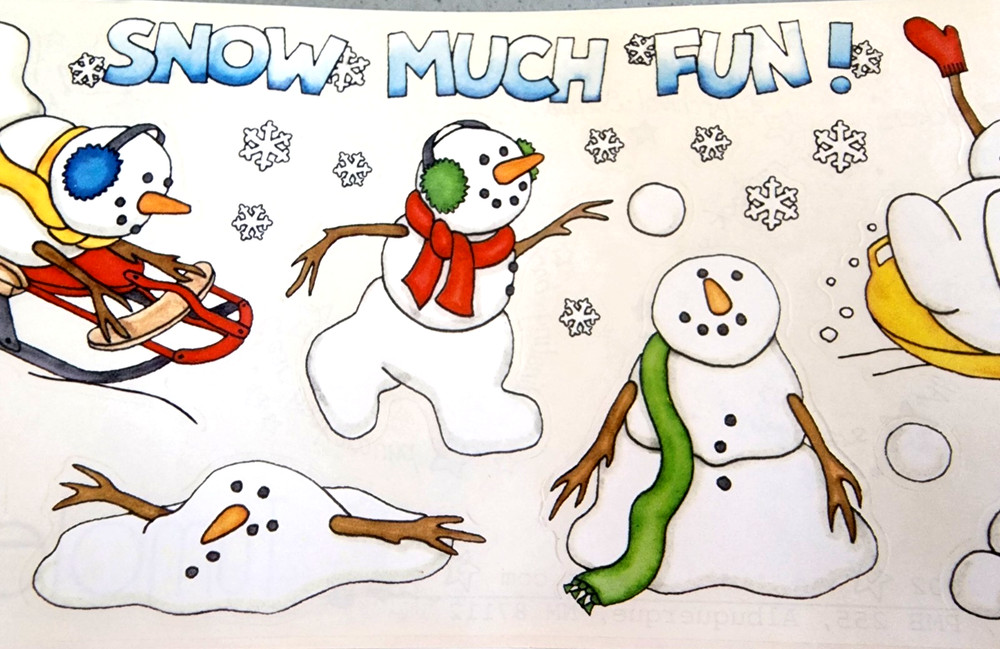 Snow Fun Clear Sticker Sheet Scrapbook Winter Sled NOS Vintage 2002 Tumblebeasts