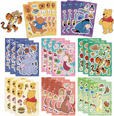 24 Cute Cartoon Stickers for Kids – Make Your Own Face Stickers, Art Craft Suppl