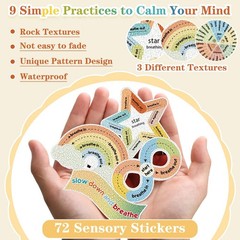 Sensory Stickers 72 Pcs, Anxiety Relief Fidget Stickers, Textured, Multicolor