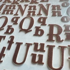 Prima Marketing Flock Alphabets Brown Numbers & Letters Stickers 203 pcs NEW