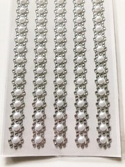 Silver Pearl Sticker Borders, Pearl Embellishments, Scrapbooking Supplies