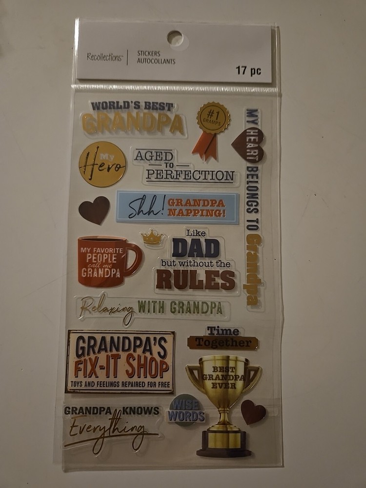 Recollections GRANDPA Scrapbooking Stickers