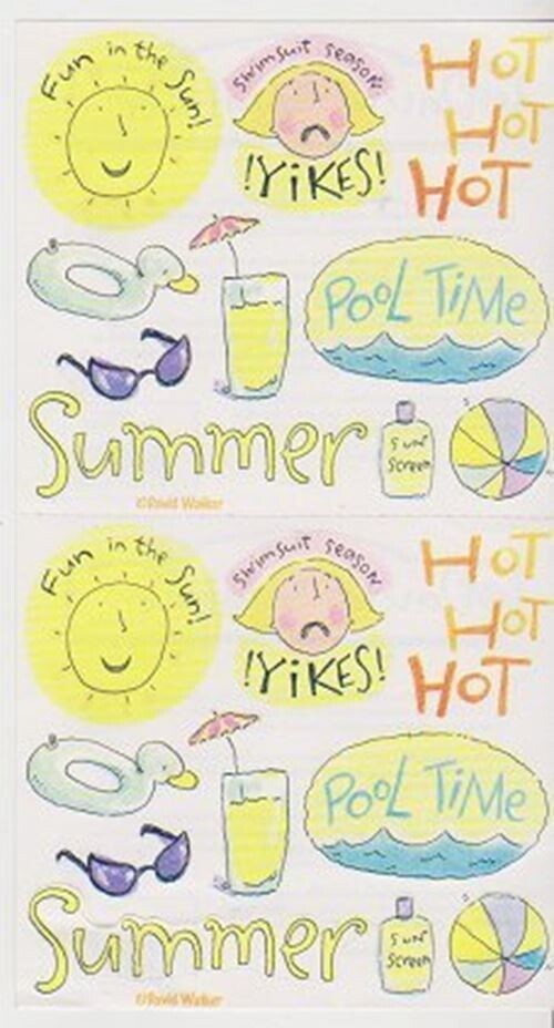Summer Stickers – 2 Sheets – by David Walker