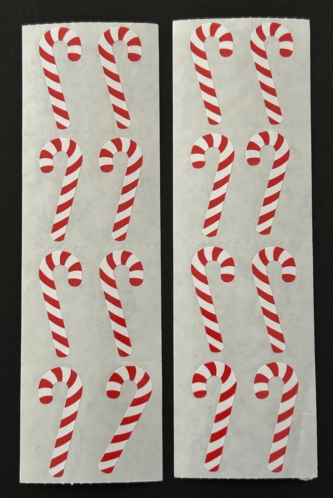 Mrs. Grossman’s CANDY CANE Stickers CHRISTMAS 1990