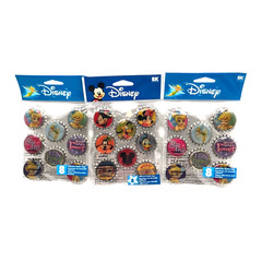 Tinkerbell Mickey Pluto Minnie Mouse Goofy Bottle Caps 24 total Lot of 3 NOS
