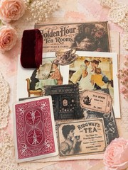 Vintage Victorian Ephemera Mixed Lot Paper Die Cuts Birds Floral Multicolor