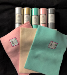 5 Faux Leather Wide Ribbon Rolls & 6 Felt Sheets 12″ x 9″ Pastel Colors Crafts