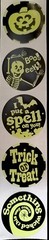 HALLOWEEN STICKER «GLOW IN THE DARK» (5 TOTAL) PUMPKIN 🎃 SPELL TRICK OR TREAT👻